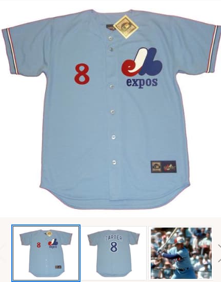GARY CARTER Montreal Expos 1978 Majestic Cooperstown Throwback Baseball Jersey