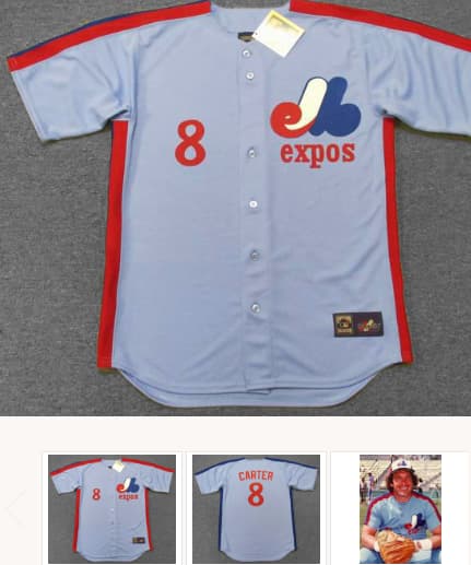 GARY CARTER Montreal Expos 1981 Majestic Cooperstown Away Baseball Jersey