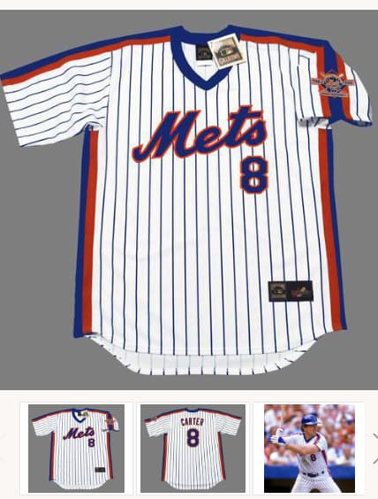 GARY CARTER New York Mets 1986 Majestic Throwback Home Baseball Jersey