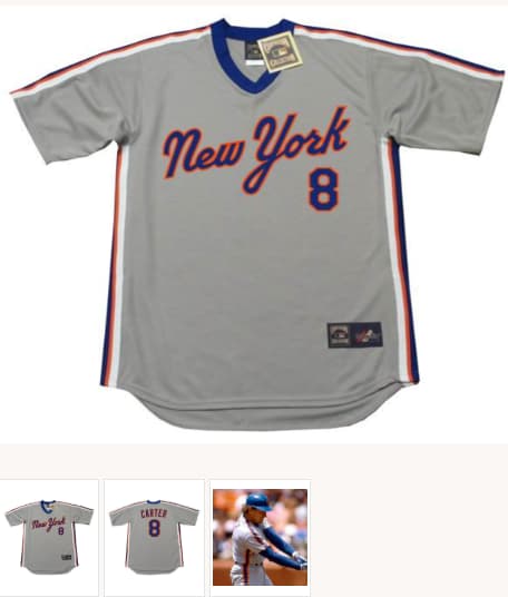 GARY CARTER New York Mets 1987 Majestic Throwback Away Baseball Jersey
