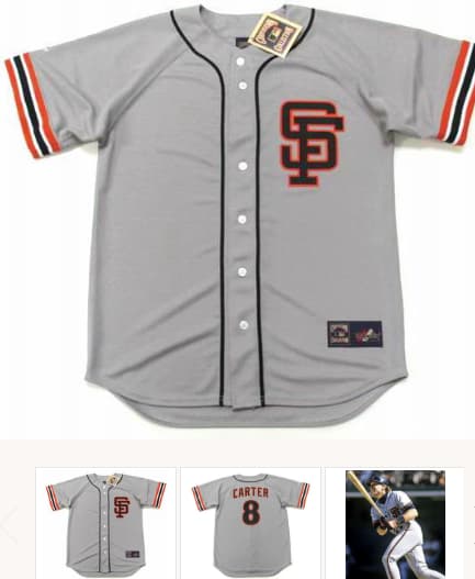 GARY CARTER San Francisco Giants 1990 Majestic Cooperstown Away Baseball Jersey