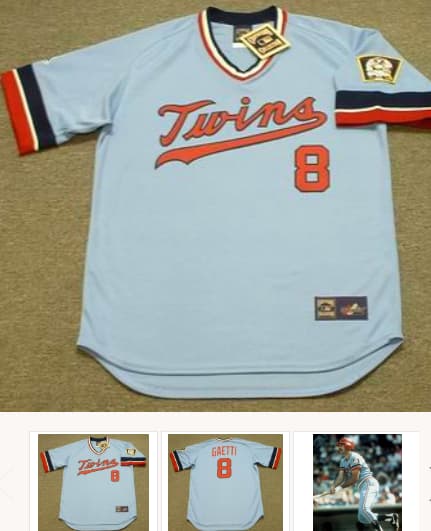 GARY GAETTI Minnesota Twins 1984 Majestic Cooperstown Throwback Baseball Jersey