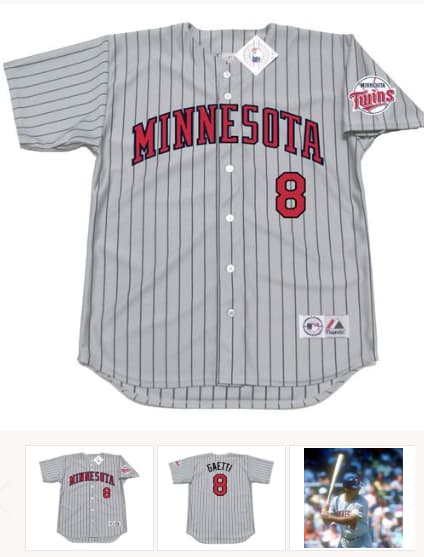 GARY GAETTI Minnesota Twins 1988 Majestic Throwback Away Baseball Jersey