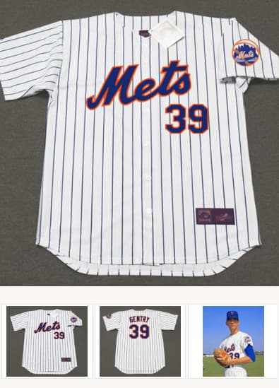 GARY GENTRY New York Mets 1969 Home Majestic Baseball Throwback Jersey
