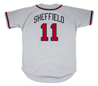GARY SHEFFIELD Atlanta Braves 2003 Away Majestic Throwback Baseball Jersey