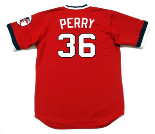 GAYLORD PERRY Cleveland Indians 1975 Majestic Throwback Baseball Jersey