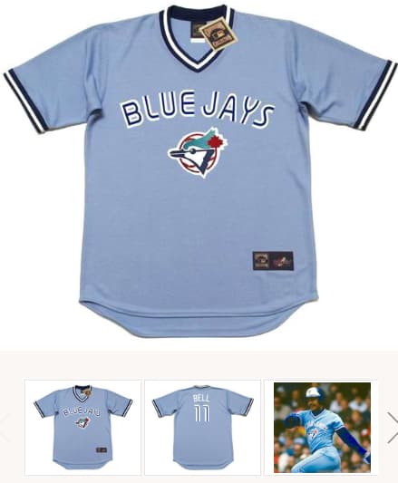 GEORGE BELL Toronto Blue Jays 1987 Away Majestic Baseball Throwback Jersey