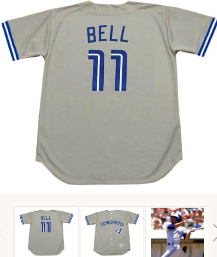 GEORGE BELL Toronto Blue Jays 1990 Majestic Throwback Away Baseball Jersey