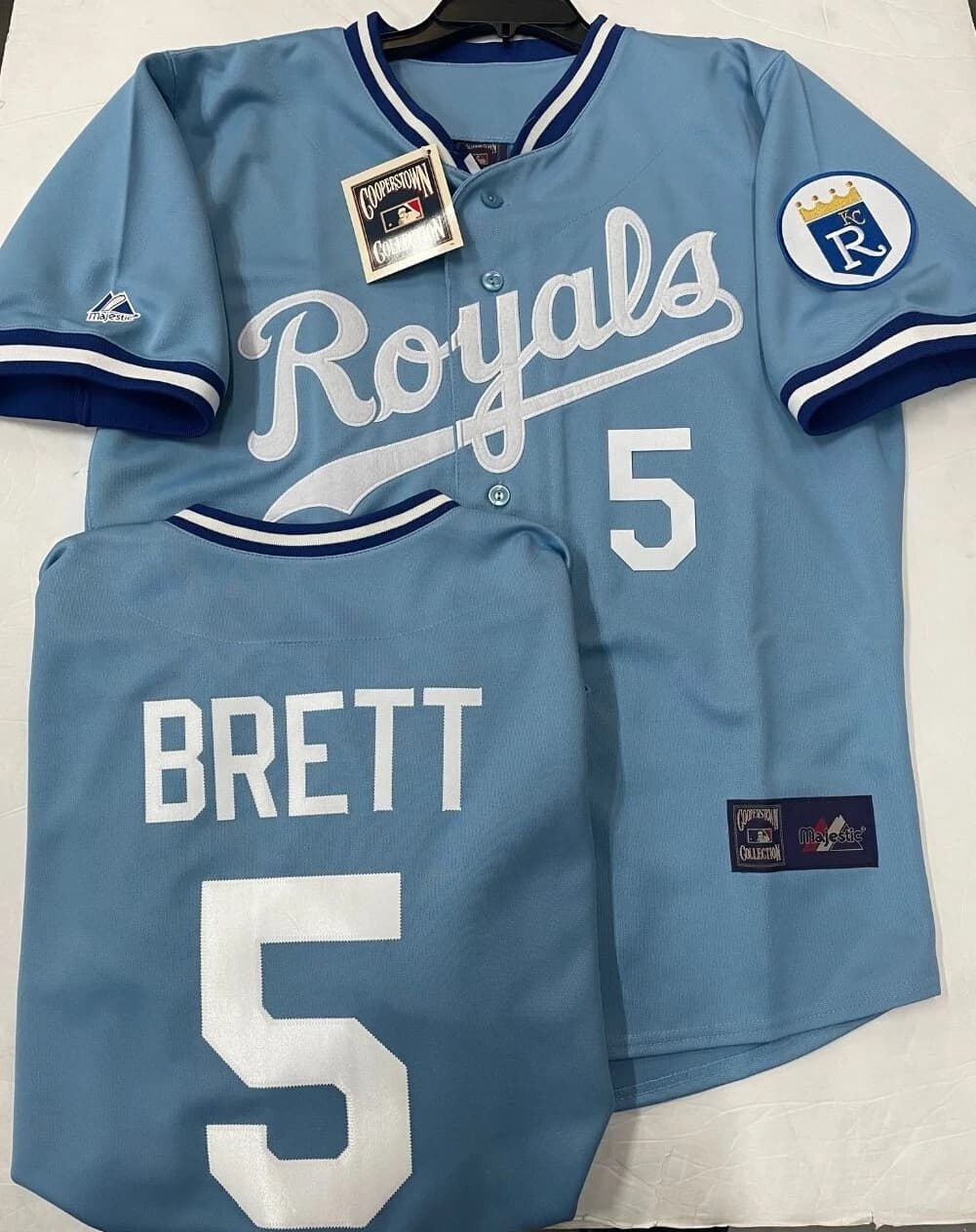 GEORGE BRETT KANSAS CITY ROYALS THROWBACK BLUE JERSEY