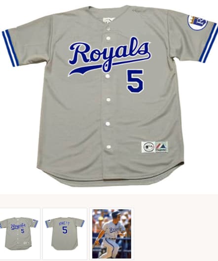 GEORGE BRETT Kansas City Royals 1992 Majestic Throwback Away Baseball Jersey