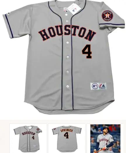 GEORGE SPRINGER Houston Astros Majestic Away Baseball Jersey