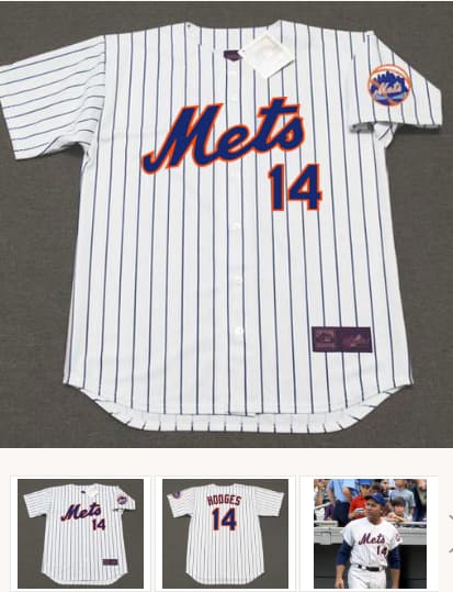 GIL HODGES New York Mets 1962 Home Majestic Baseball Throwback Jersey