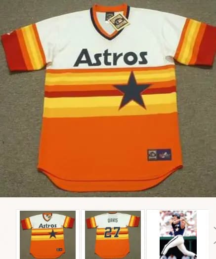GLENN DAVIS Houston Astros 1986 Majestic Cooperstown Throwback Baseball Jersey