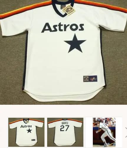 GLENN DAVIS Houston Astros 1988 Majestic Cooperstown Throwback Baseball Jersey