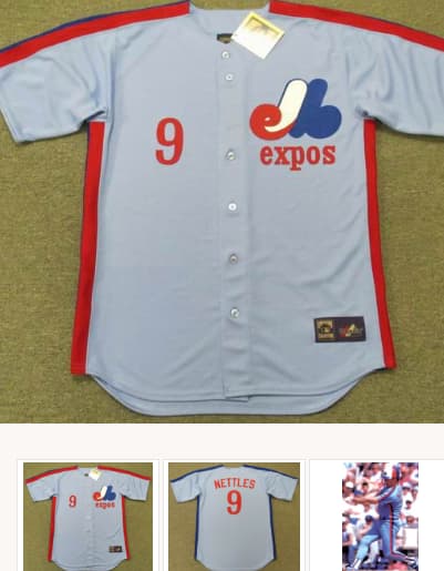 GRAIG NETTLES Montreal Expos 1988 Majestic Cooperstown Away Baseball Jersey