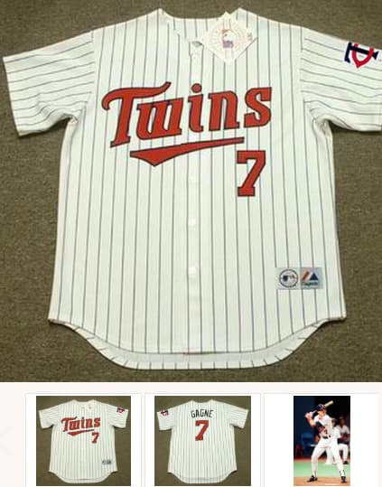 GREG GAGNE Minnesota Twins 1991 Majestic Throwback Home Baseball Jersey