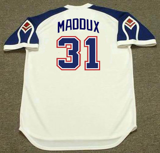 GREG MADDUX Atlanta Braves 1970's Home Majestic Throwback Baseball Jersey