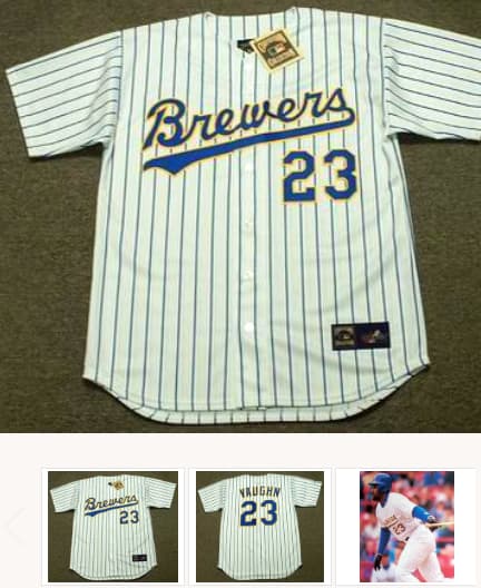 GREG VAUGHN Milwaukee Brewers 1993 Majestic Cooperstown Home Jersey