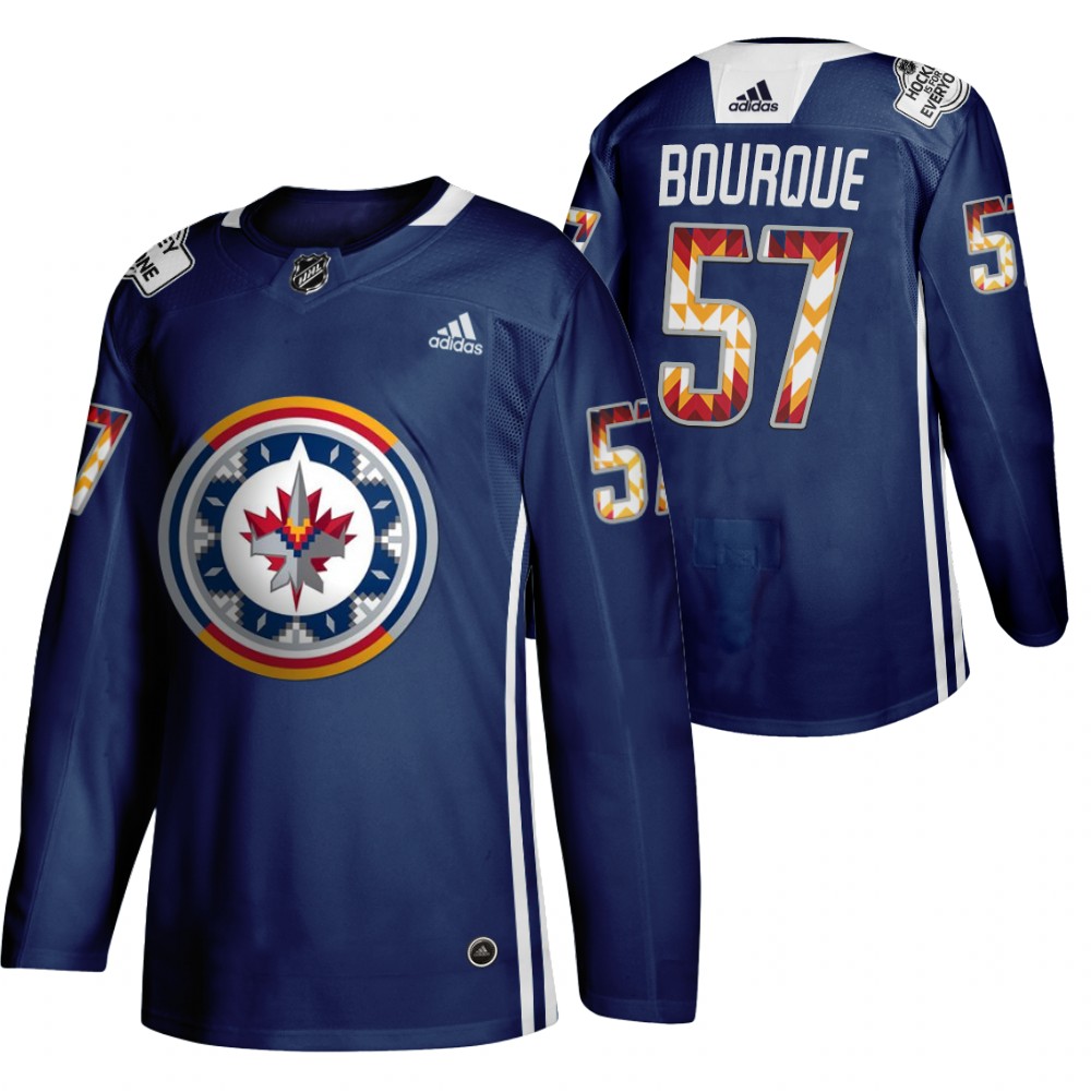 Gabriel Bourque Jets 2020 WASAC Night Indigenous Heritage Navy Jersey
