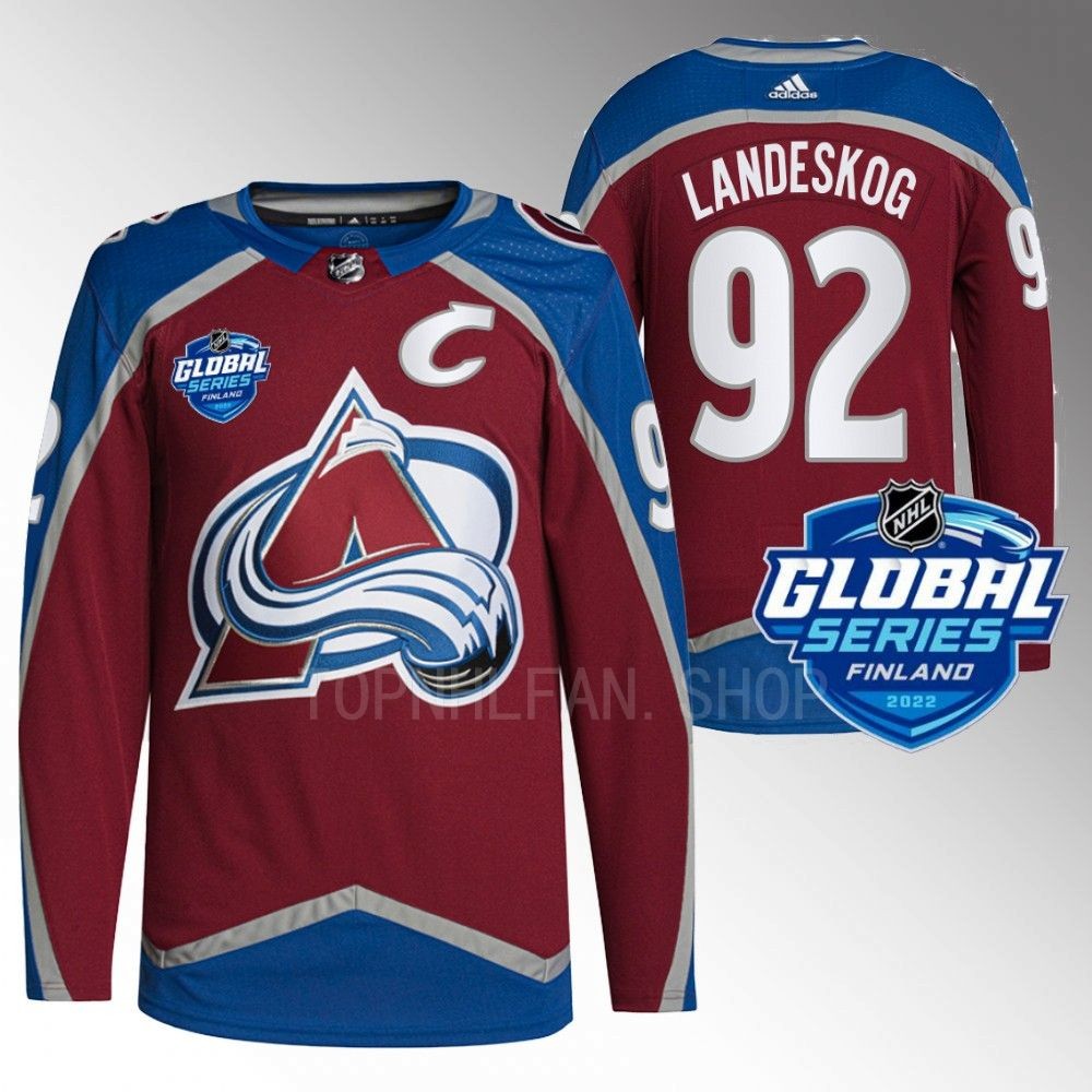 Gabriel Landeskog Colorado Avalanche Burgundy 2022 NHL Global Series Authentic Jersey