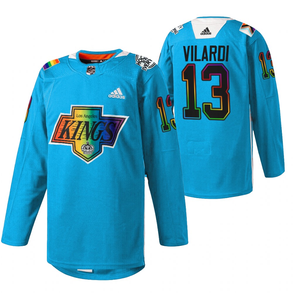 Gabriel Vilardi Kings Pride Night Jersey Blue Warm-Up
