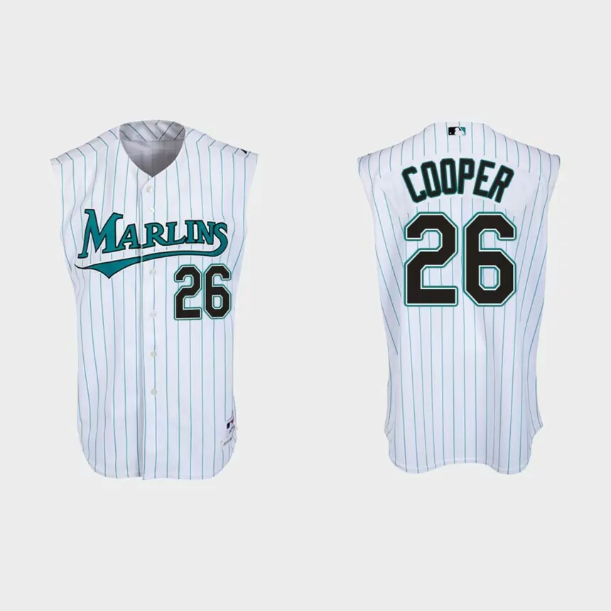 Garrett Cooper Florida Marlins Throwback Jersey – White Teal