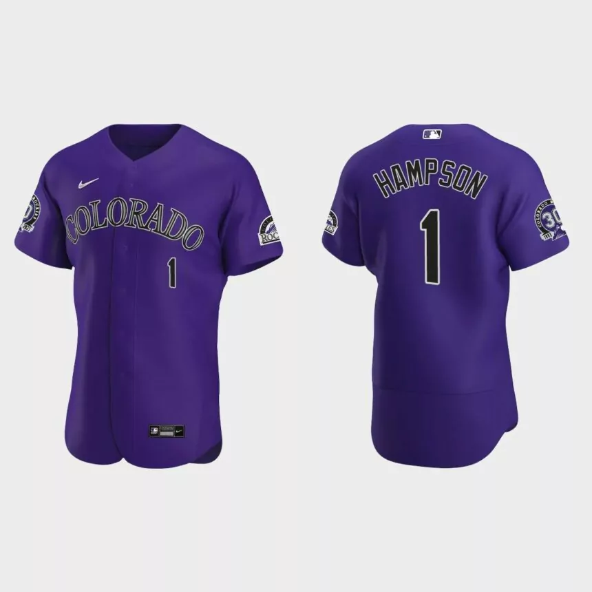 Garrett Hampson Colorado Rockies 30th Anniversary Authentic Jersey – Purple