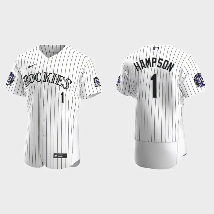 Garrett Hampson Colorado Rockies 30th Anniversary Authentic Jersey – White Purple