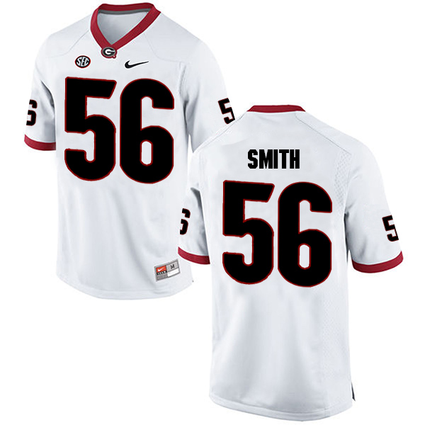 Garrison Smith Georgia Bulldogs Men's Jersey - #56 NCAA White Limited Away