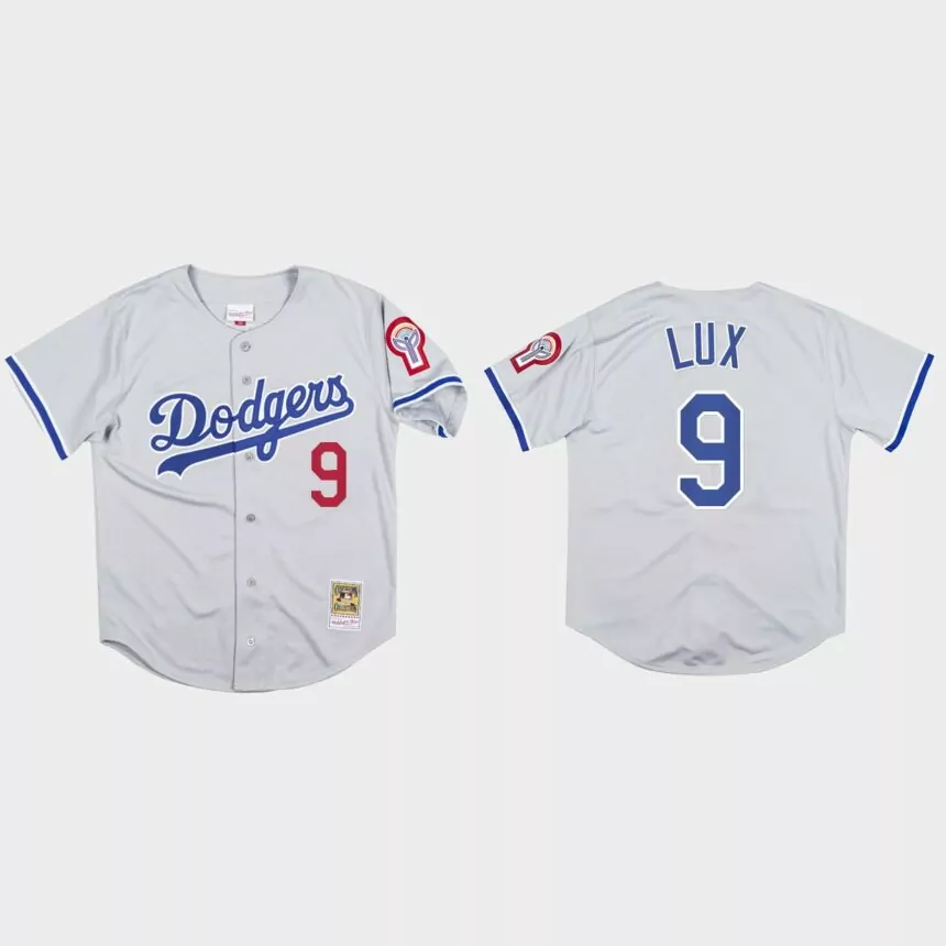 Gavin Lux #9 Los Angeles Dodgers Mitchell & Ness 1981 Authentic Jersey – Gray