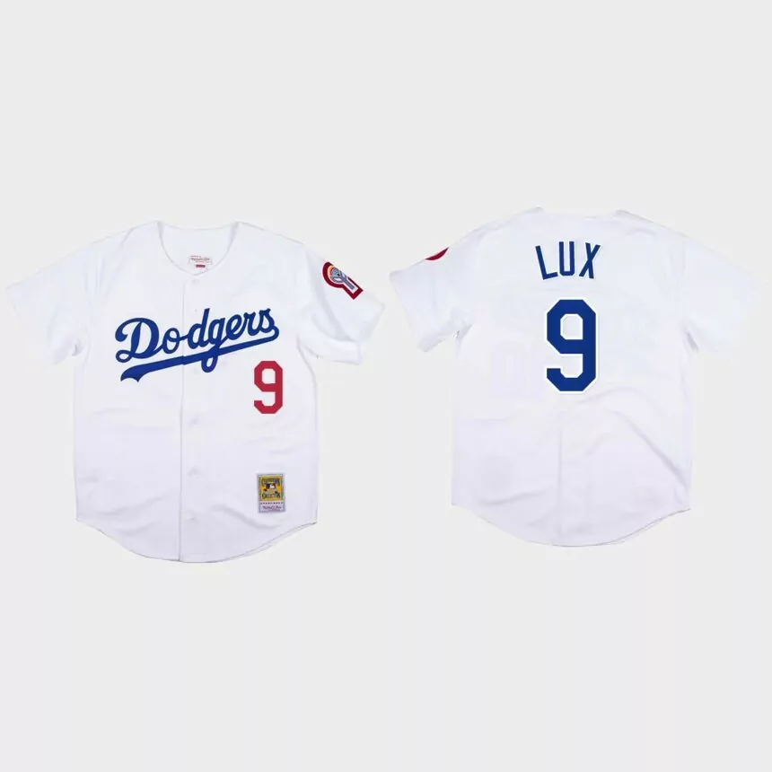 Gavin Lux #9 Los Angeles Dodgers Mitchell & Ness 1981 Authentic Jersey – White