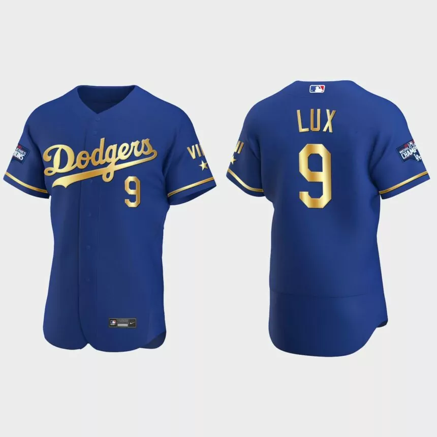 Gavin Lux Los Angeles Dodgers 2021 Gold Program World Series Champions Jersey – Royal