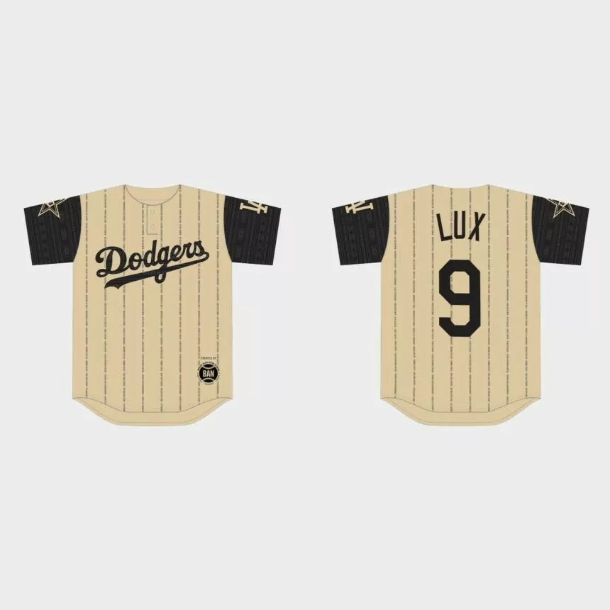 Gavin Lux Los Angeles Dodgers 2022 Black Heritage Night Jersey – Gold