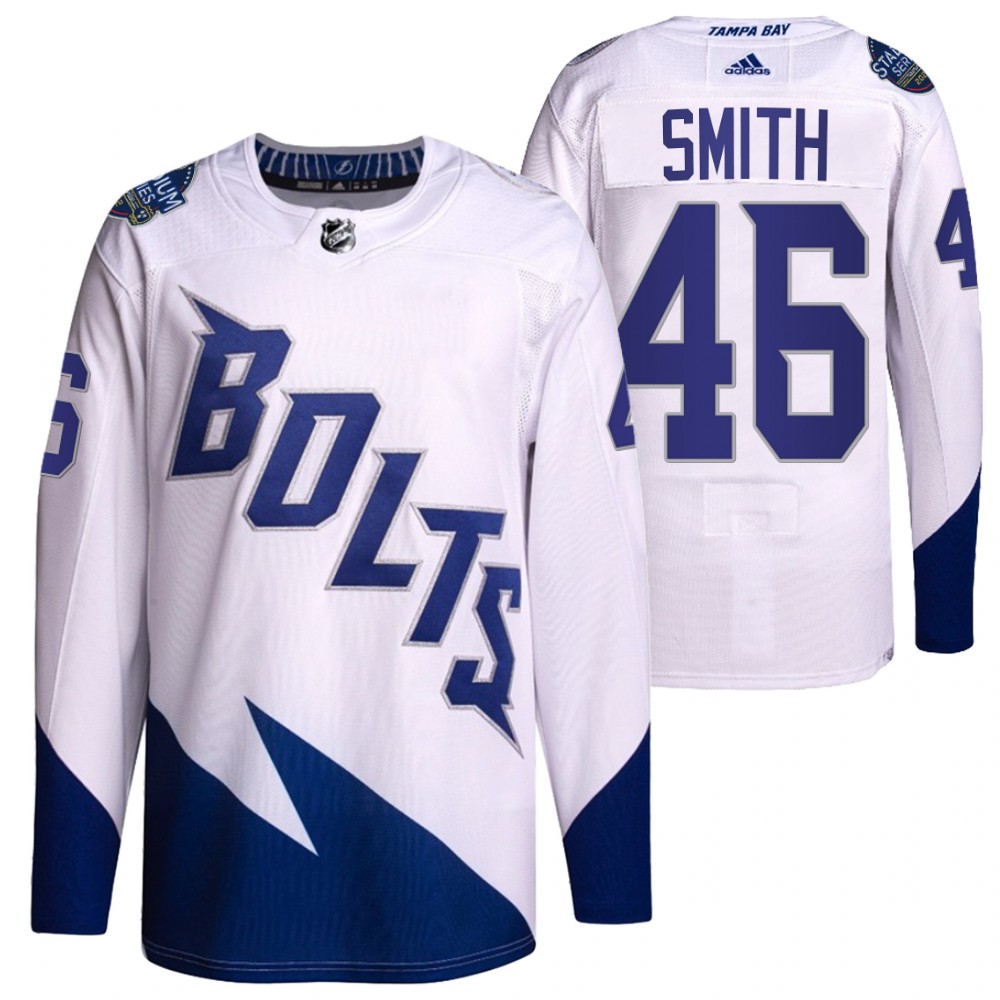 Gemel Smith Tampa Bay Lightning White 2022 Stadium Series Primegreen Authentic Jersey