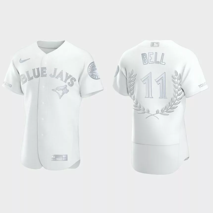 George Bell #11 Toronto Blue Jays AL MVP Awards Collection Jersey – White