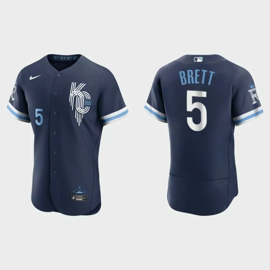 George Brett Kansas City Royals 2022 City Connect Authentic Jersey – Navy