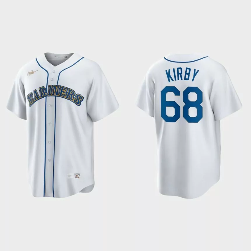 George Kirby Seattle Mariners Cooperstown Collection Home Jersey – White