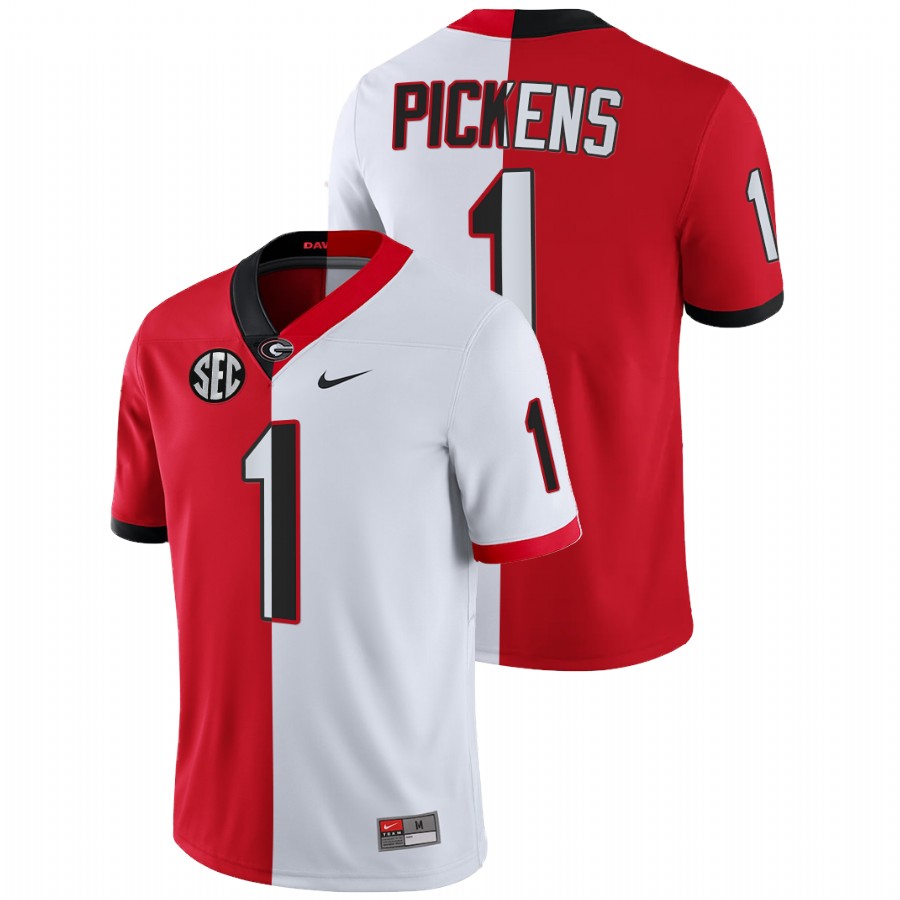 George Pickens Georgia Bulldogs Red White Split Edition College Football Jersey