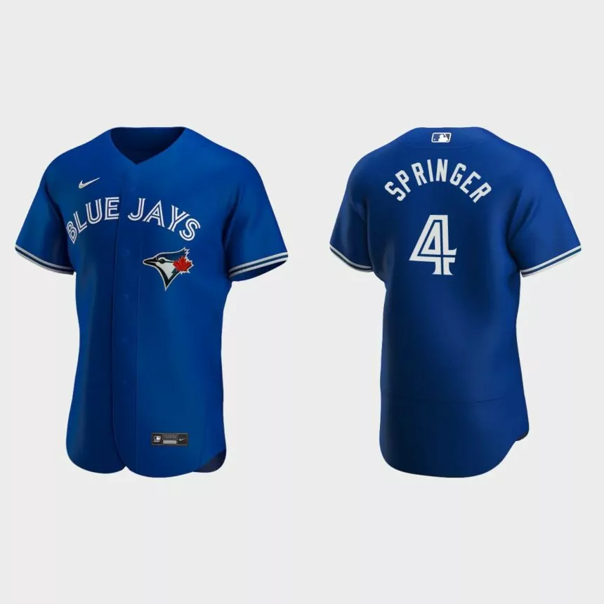 George Springer #4 Toronto Blue Jays Authentic Alternate Jersey – Royal