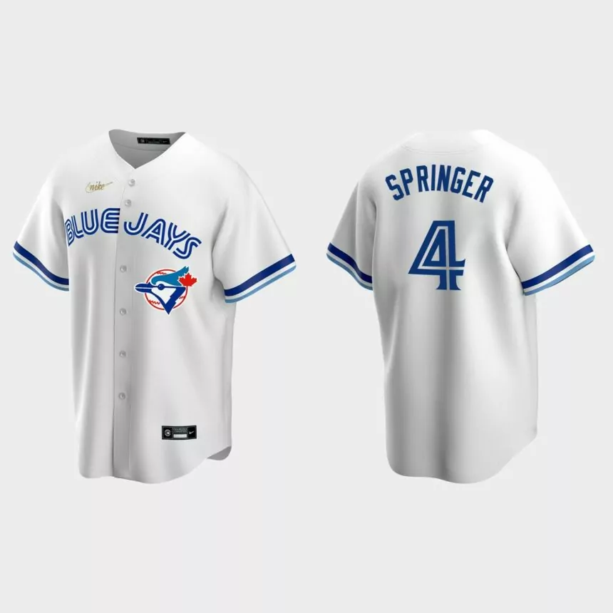 George Springer #4 Toronto Blue Jays Cooperstown Collection Home Jersey – White