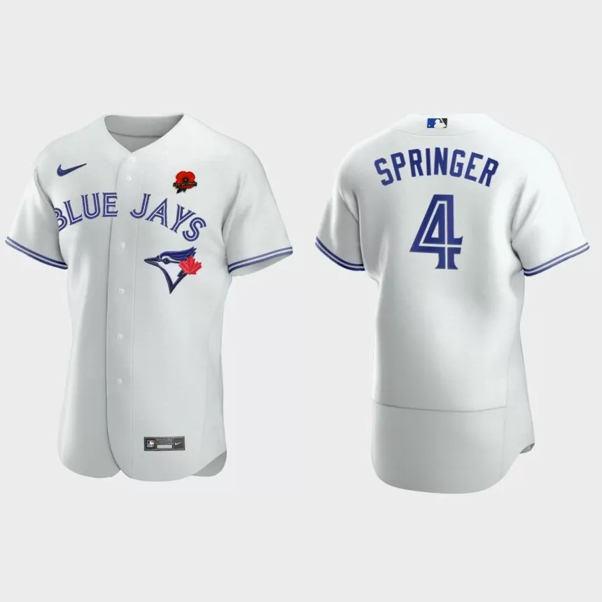 George Springer Toronto Blue Jays 2021 Memorial Day Authentic Jersey – White