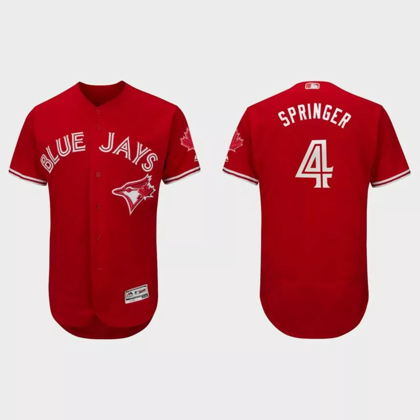 George Springer Toronto Blue Jays Canada Day Flex Base Jersey – Scarlet