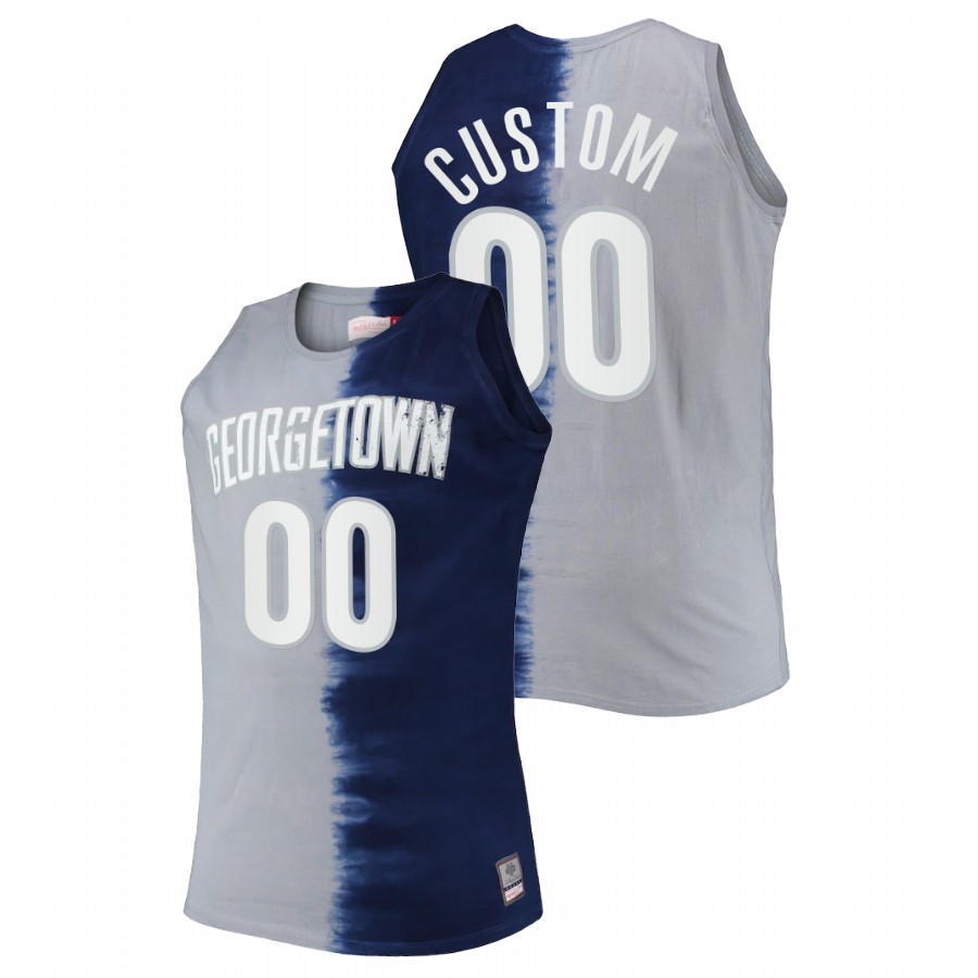 Georgetown Hoyas Custom Tie-Dye Navy Gray Color Crash Jersey Men