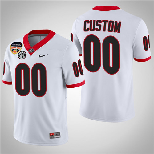 Georgia Bulldogs 00 Custom 100th Anniversary 2021 Orange Bowl Jersey White