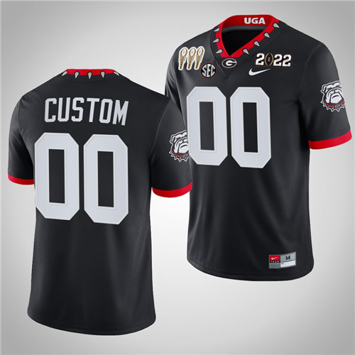 Georgia Bulldogs 00 Custom 2021-22 CFP National Champions Jersey Black