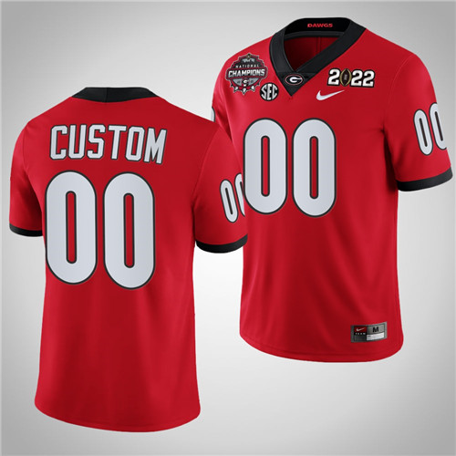 Georgia Bulldogs 00 Custom 2021-22 CFP National Champions Jersey Red