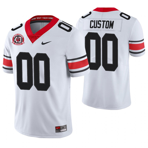 Georgia Bulldogs 00 Custom 40th Anniversary Alternate College Football Jersey White