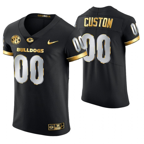 Georgia Bulldogs 00 Custom Authentic Golden Edition Jersey Black