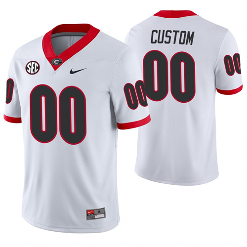 Georgia Bulldogs 00 Custom Away Game College Football Jersey White
