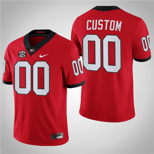 Georgia Bulldogs 00 Custom Chick-fil-A Block Number Font Jersey Red